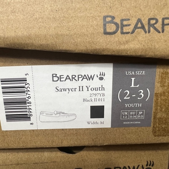 BearPaw Youth L (2-3)Sawyer II Black Slippers - Picture 4 of 4